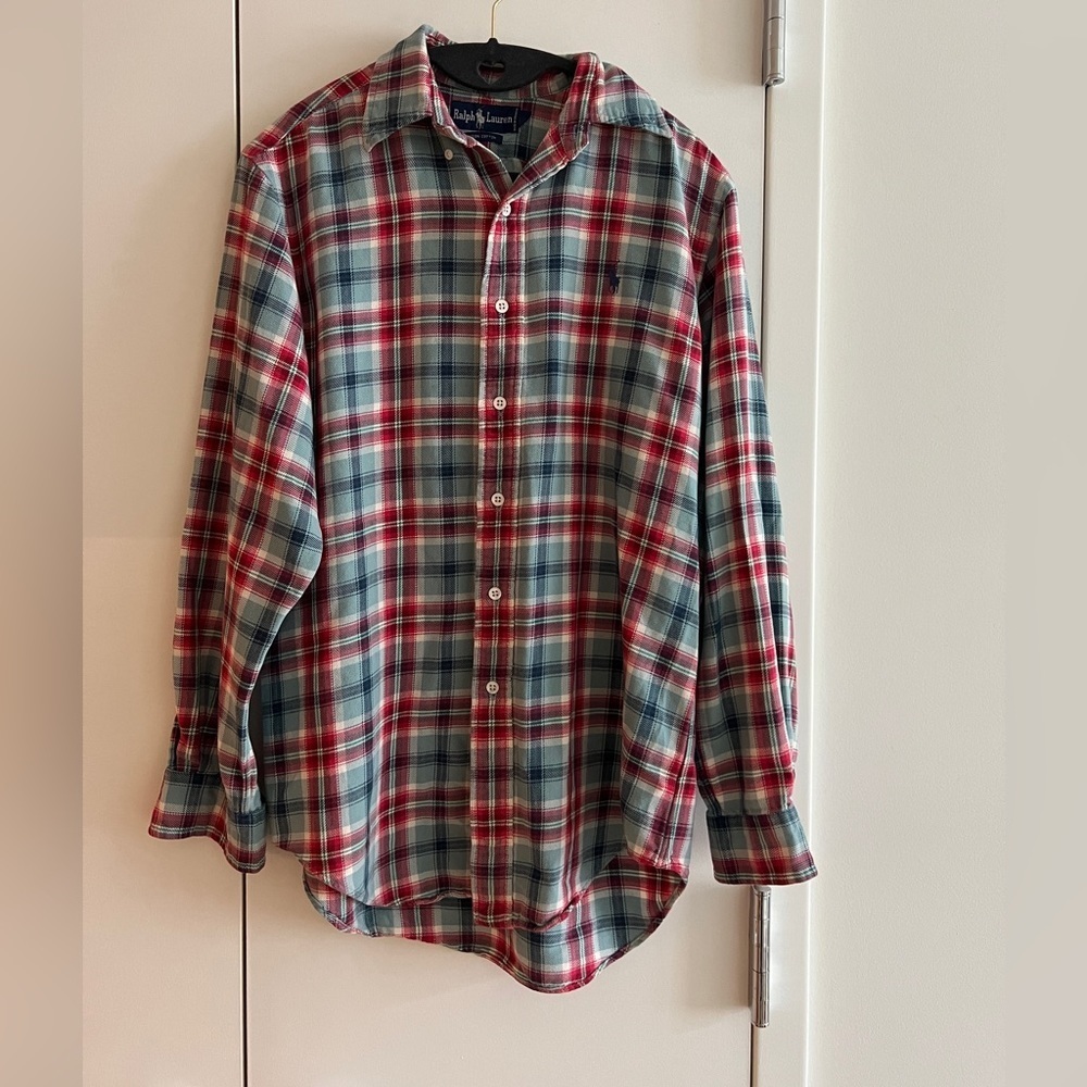 Vintage Ralph Lauren Button Down Plaid Shirt Size M